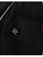 Černá dámská mikina se svetrovými vsadkami LHD (AMG-172A) Černá dámská mikina se svetrovými vsadkami LHD (AMG-172A)