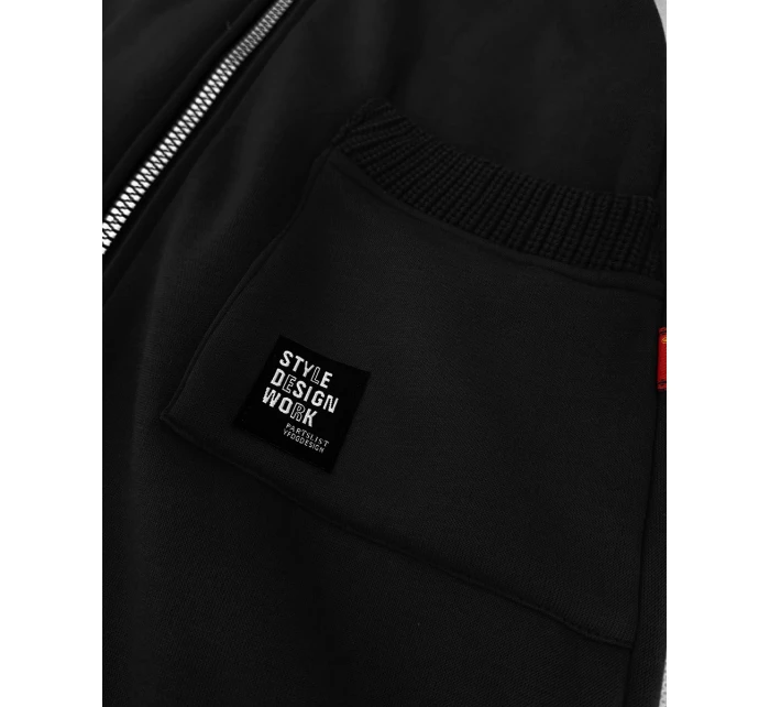 Černá dámská mikina se svetrovými vsadkami LHD (AMG-172A) Černá dámská mikina se svetrovými vsadkami LHD (AMG-172A)