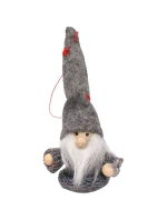 PŘÍVĚSEK S CETKOU SKŘÍTEK ŠEDÝ 11CM PŘÍVĚSEK S CETKOU SKŘÍTEK ŠEDÝ 11CM