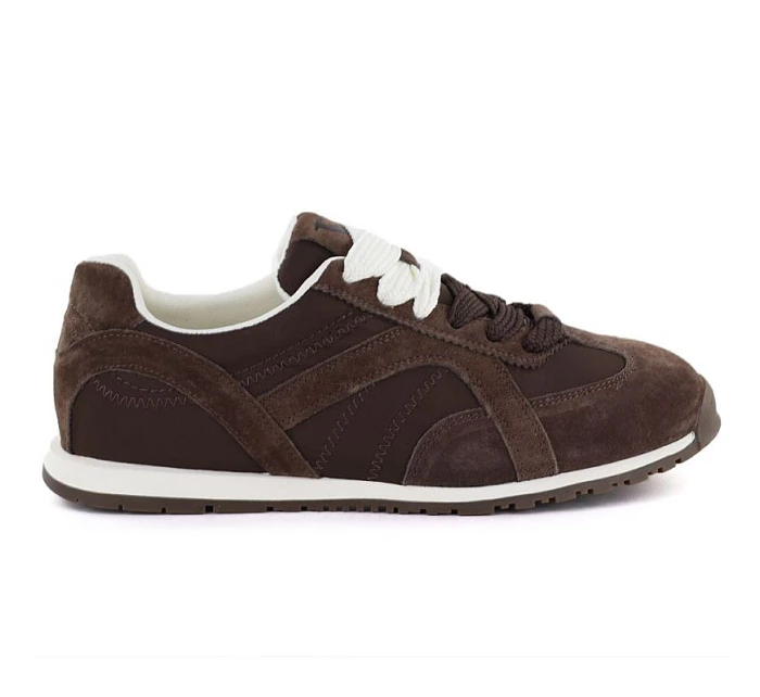 Dámské semišové hnědé kožené polobotky model 22068887 - VINCEZA Dámské semišové hnědé kožené polobotky model 22068887 - VINCEZA