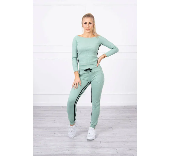 Sada s dvojitými pruhy tmavě mátová