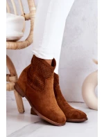 Semišové dámské boty na klínu Camel model 21576818 - S.Barski