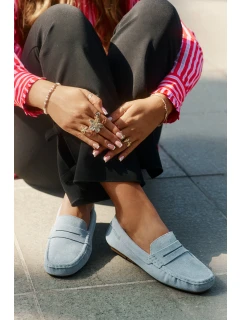 Semišové Dámské Mokasíny Big Star model 21693799 Modré - Big Star Shoes