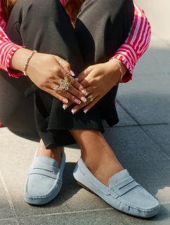 Semišové Dámské Mokasíny Big Star model 21693799 Modré - Big Star Shoes