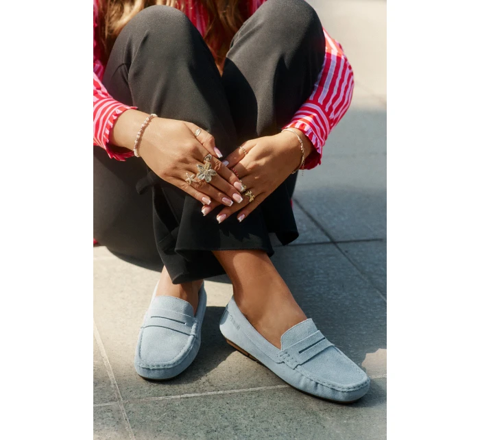 Semišové Dámské Mokasíny Big Star model 21693799 Modré - Big Star Shoes Semišové Dámské Mokasíny Big Star model 21693799 Modré - Big Star Shoes