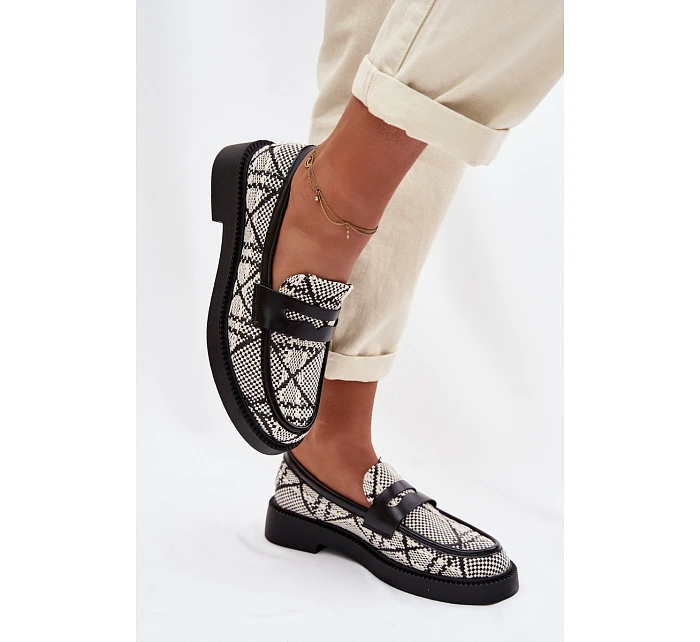 Dámské vzorované černé Mokasyny Barisa