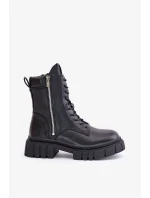 Zateplené Dámské Workery Boty z Eko Kůže Big Star Černé Zateplené Dámské Workery Boty z Eko Kůže Big Star Černé