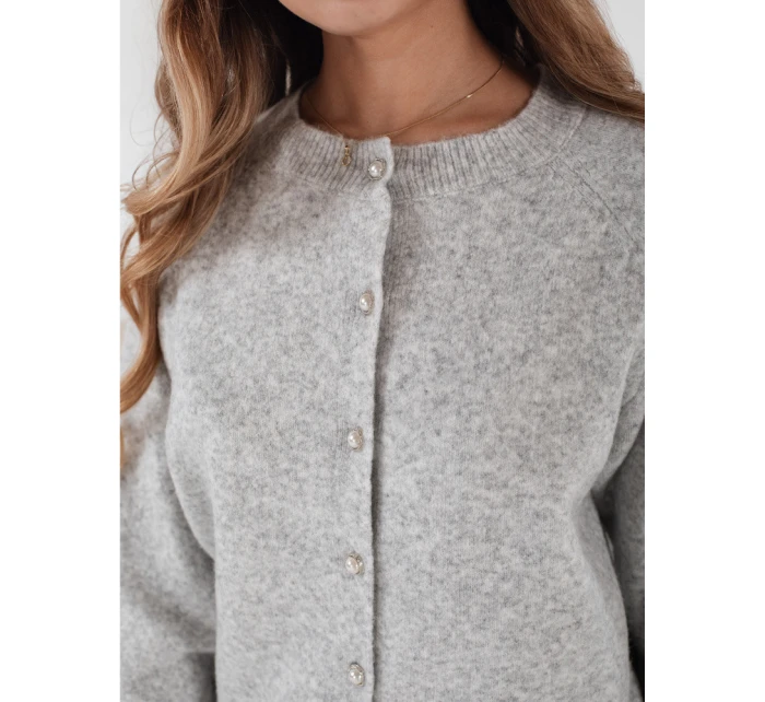 Dámský svetr na zip SELINA šedý FashionStreet MY2513