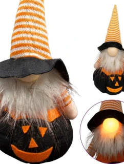 ČERNÁ DÝNĚ DEKORATIVNÍ FIGURKA 25CM LED HALLOWEEN