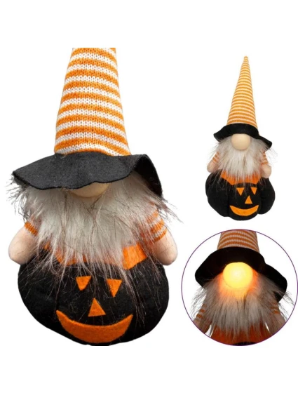 ČERNÁ DÝNĚ DEKORATIVNÍ FIGURKA 25CM LED HALLOWEEN