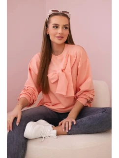 Bavlněná halenka s mašlí meruňka