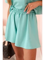 Dámský bavlněný komplet s širokými šortkami mincovna Dámský bavlněný komplet s širokými šortkami mincovna