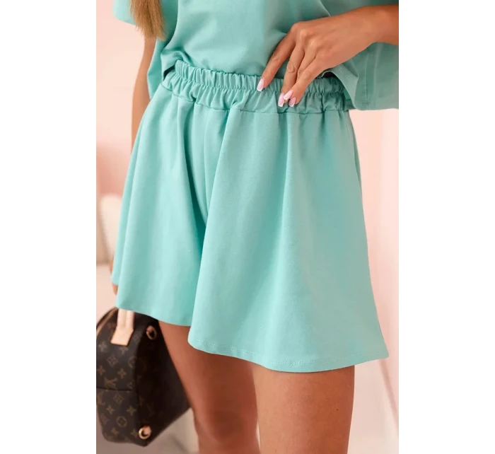 Dámský bavlněný komplet s širokými šortkami mincovna Dámský bavlněný komplet s širokými šortkami mincovna