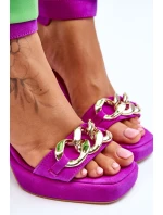 Dámské semišové sandály s podpatky Lewski boty Fuchsie model 21616068 - Boto