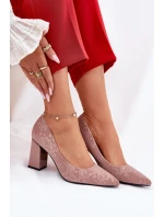Elegantní lodičky na podpatku v růžové model 21692745 růžové - VINCEZA