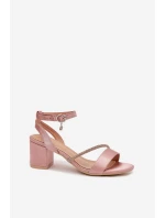 Dámské Sandály Na Podpatku S  Béžové model 21695212 - VINCEZA