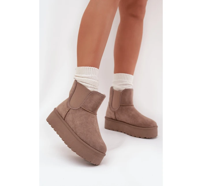 Dámské Sněhule S Elastickou Vsadkou Khaki Kiora