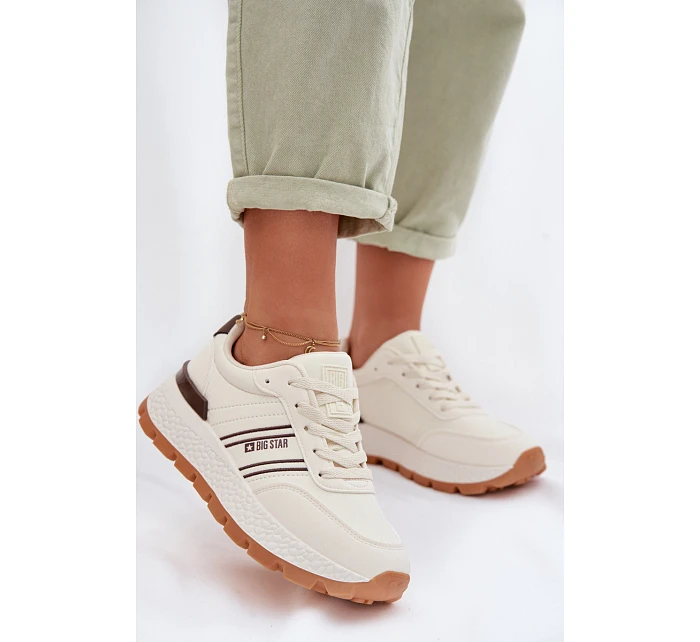 Dámské tenisky na platformě Big Star model 22042715 HiPoly System Béžové - Big Star Shoes