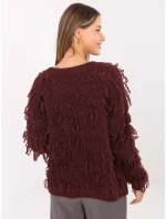 Sweter MI SW model 21314437 bordowy - FPrice Sweter MI SW model 21314437 bordowy - FPrice