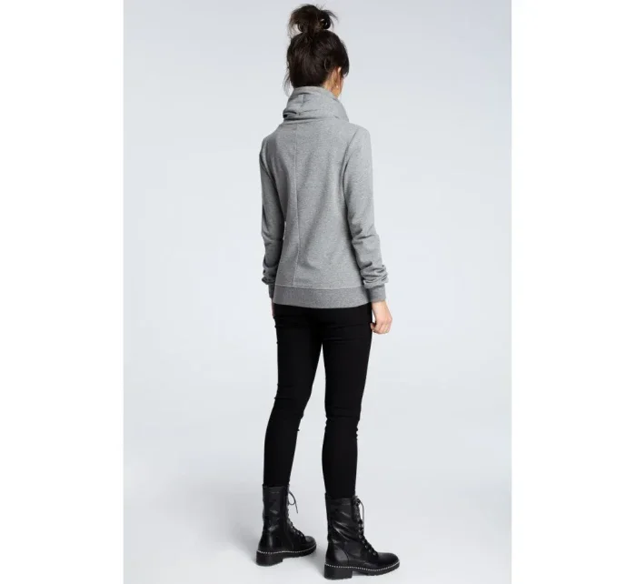 model 18001781 Mikina s kapucí na zip šedá - BeWear