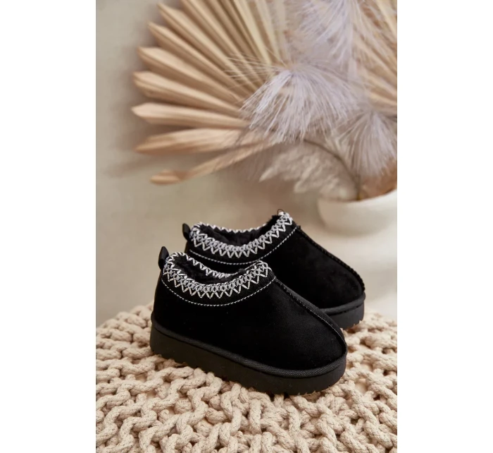 Sněhule Kotníkové Dětské Na Platformě Zateplené Kožíškem Černé Vilabria Sněhule Kotníkové Dětské Na Platformě Zateplené Kožíškem Černé Vilabria