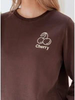 Dámská oversize mikina s výšivkou CHERSOFT hnědá FashionStreet BY1401