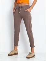 Dámské úpletové kalhoty typu chino v čokoládové barvě model 21470499 - Factory Price