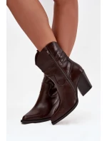 Dámské Kovábojky Eko Kůže Na Podpatku Čokoládové Sorelia Dámské Kovábojky Eko Kůže Na Podpatku Čokoládové Sorelia