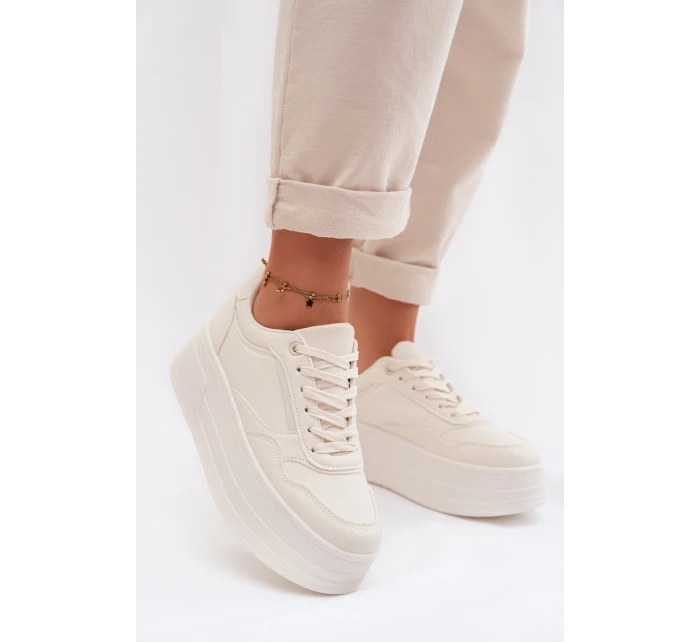 Dámské tenisky s masivní platformou Světle béžové Feressa