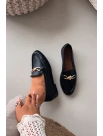 Dámské loafersy s ozdobným detailem – černé Rosynne