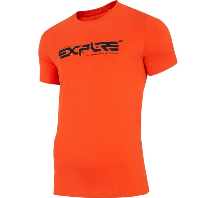 Pánské tričko H4L22-TSM010-70S oranžové - 4F