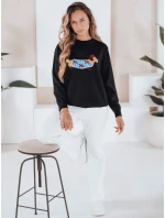 Dámský svetr CHICPAWS s aplikací psa černý FashionStreet MY2541 Dámský svetr CHICPAWS s aplikací psa černý FashionStreet MY2541