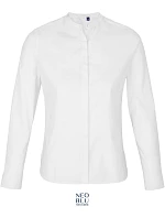 Women Popelínová halenka s dlouhým rukávem white model 22499781 - NEOBLU Women Popelínová halenka s dlouhým rukávem white model 22499781 - NEOBLU
