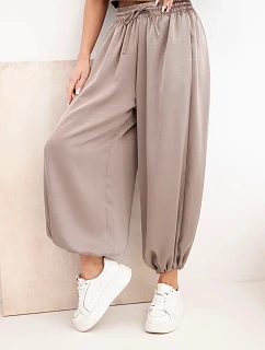 Dámské široké kalhoty s gumou v pase a zavazováním ve stylu Aladina fango