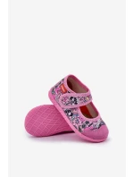 Dětské pantofle na suchý zip s růžové model 21682694 - Milami