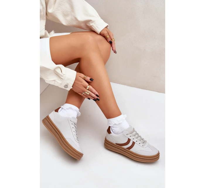 Stylové tenisky na platformě šedé model 21682892 - Boto Stylové tenisky na platformě šedé model 21682892 - Boto