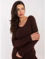 Sweter SM SW model 21771760 ciemny brązowy - FPrice Sweter SM SW model 21771760 ciemny brązowy - FPrice