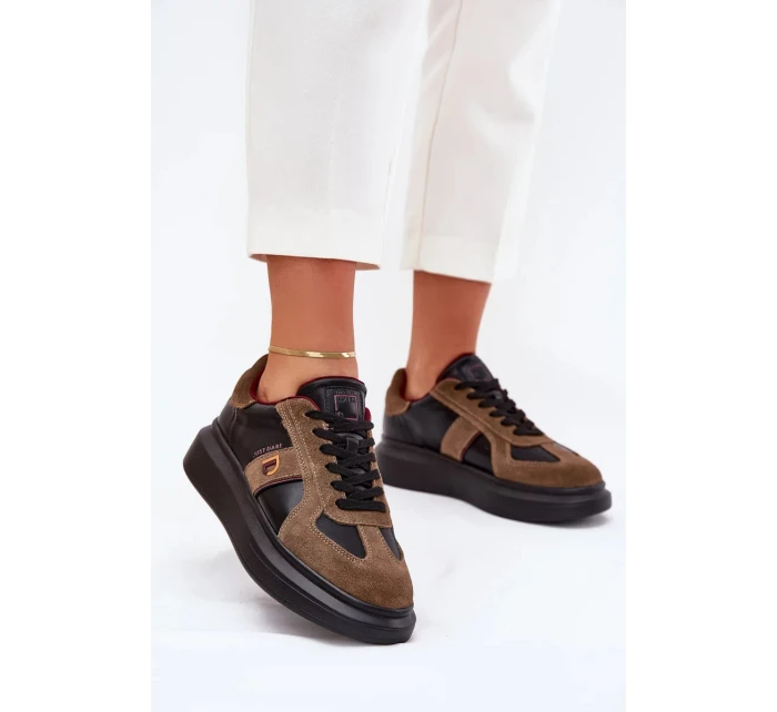 Dámské kožené tenisky na platformě Daniel Lopez Just Dare – černé