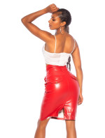Sexy Koucla high waist faux leather skirt