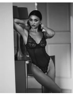 Dámské body Nightly Blue Crotchless Teddy tm. modré - Obsessive Dámské body Nightly Blue Crotchless Teddy tm. modré - Obsessive