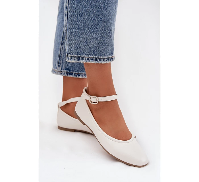 Dámské baleríny 21-42 Janelor bílé - Diamantique