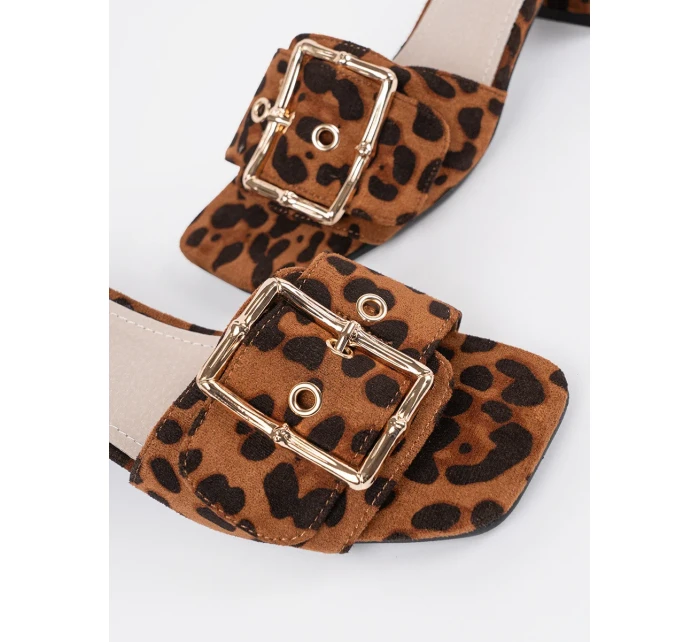 Praktické se zvířecím motivem  nazouváky dámské na širokém podpatku