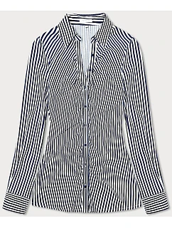 Pruhovaná košile se záhyby tmavě modrá a bílá (AWY2015D)