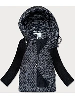 Přechodová bunda nadměrné velikosti ze směsových materiálů Vaston black (F-23729-2#) Přechodová bunda nadměrné velikosti ze směsových materiálů Vaston black (F-23729-2#)