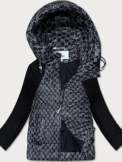Přechodová bunda nadměrné velikosti ze směsových materiálů Vaston black (F-23729-2#)