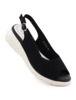 Dámské textilní sandály na platformě černé Vinceza 97303