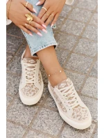 Nízké dámské tenisky s leopardím potiskem Lee Cooper LCW-25-02-3330L béžové