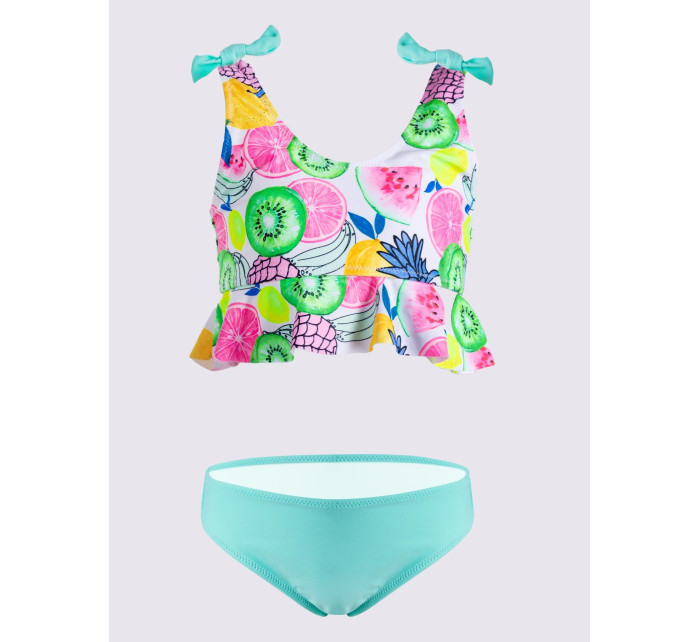 Yoclub Dívčí dvoudílný plavecký kostým LKD-0033G-A100 Multicolor