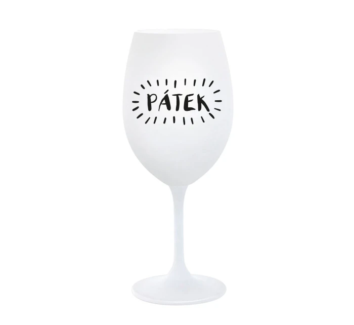 PÁTEK - bílá sklenice na víno 350 ml