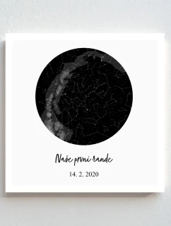 Personalizovaný plakát v rámu - čtverec 20x20 - hvězdná mapa